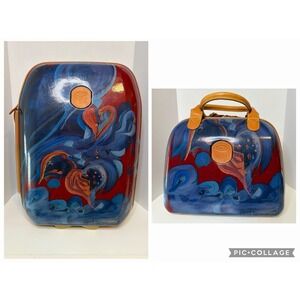 BRIC'S Milano Abstract Print Carry-On Suitcase 20" + Underseat Personal Item Set